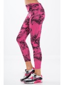 Pink leggings with black patterns H0060 - Online store - Boutique